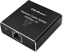 Разпределител Qoltec Сплитер Мини Суич 1x2 Порт RJ45 1000Mbps USB-C Алуминий Разпределител Qoltec Сплитер Мини Суич 1x2 Порт RJ45 1000Mbps USB-C Алуминий