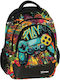Graffiti School Bag Backpack Elementary, Elementary Multicolour with Water Bottle Holder