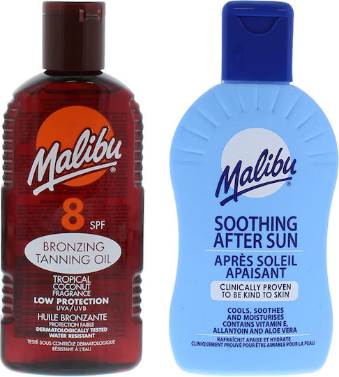 Malibu Tanning Oil Spf8 200ml + After Sun Balm 200ml