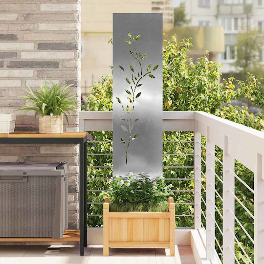 Vidaxl Διακοσμητική Πλάκα Κήπου Ασημί 32 X 140 Εκ Ανοξείδωτο Ατσάλι