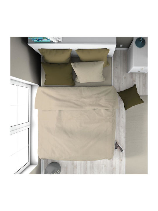 Dimcol Παπλωματοθήκη Βαμβακερή Μονή 160x240 Solid 502 Beige