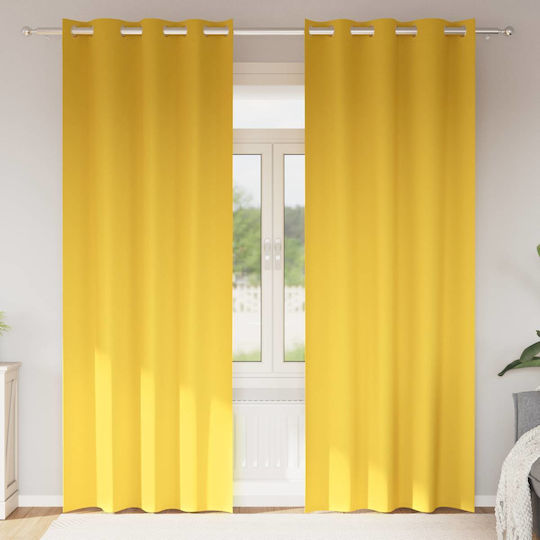 vidaXL vidaXL Yellow Grommet Window Curtains Set 140x245cm