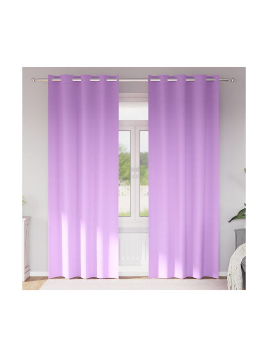 vidaXL Purple Window Curtain Set with Grommets 140x245cm