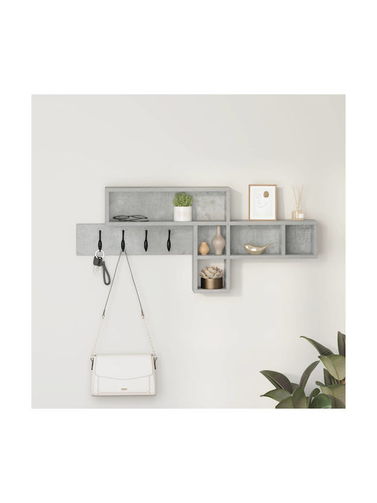 vidaXL Wooden Wall Hanger Gray 100x12cm 1pc