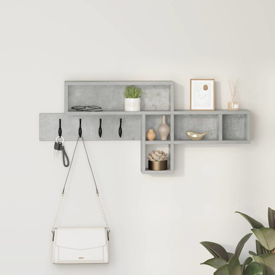 vidaXL Wooden Wall Hanger Gray 100x12cm 1pc