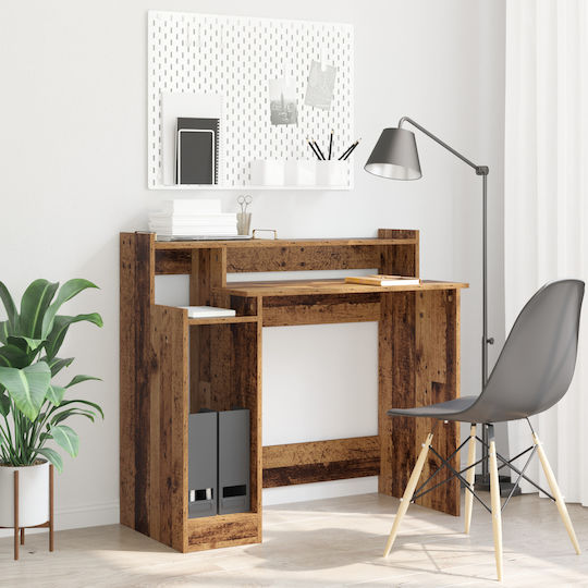 Electric Desk Lumarko Wooden Old Wood with Metal Legs Adjustable Height with LED and USB Ports 97x45x90cm