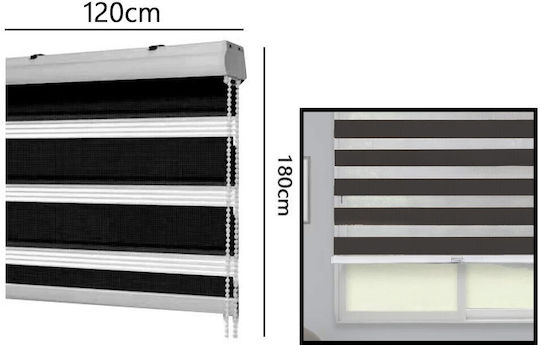 Roller Blinds Partial Blackout Black W120xH180cm 111727