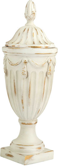 Artekko Decorative Vase Pedestal White Diameter 21xHeight 43cm