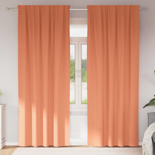 vidaXL Set of Curtains with Pencil Pleat Orange 140x260cm