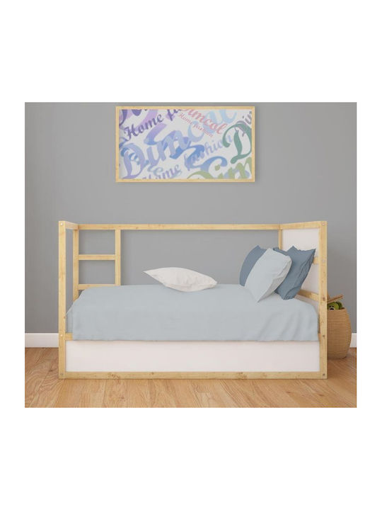 Dimcol Bebe Solid Детска калъфка за възглавница от 100% памук Light Blue-grey 45x35см.