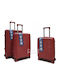 Felbags Travel Suitcases Hard Bordeaux with 4 Wheels Set of 3pcs FELEK7373812