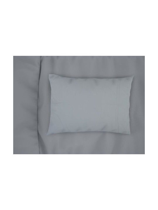 Dimcol Μαξιλαροθήκη με Φάσα Light Blue-grey 50x70εκ.
