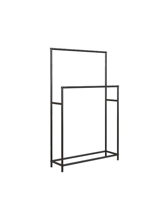 HomCom Double Wall-Mounted Bathroom Rail ​66x20cm Black