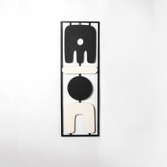 Wall Decor Black Made of Metal 85x2.5x28cm