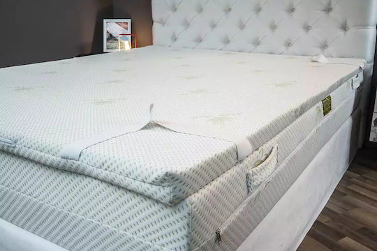 Alpha Foam Matratzentopper Halb-Doppel Schaumstoff Mit Aloe Vera & Abnehmbarer Bezug 130x200x5cm
