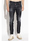 Skater Men's Jeans Pants Elastic with Slim Fit Black