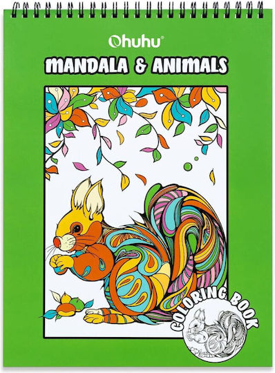 Ohuhu Bleedproof Coloring Book Mandala & Animals