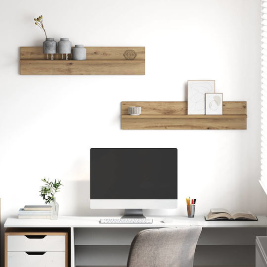 vidaXL Regale An der Wand montiert Badezimmerregal Hölzernes 80x11.5x18cm Braun