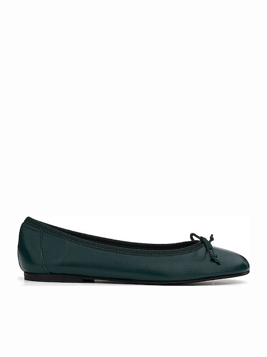 Leather Ballerinas Green