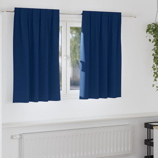 vidaXL Perdele Fereastra cu Coafură Albastre 140x140 cm vidaXL Perdele Fereastra cu Coafură Albastre 140x140 cm