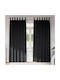 vidaXL Set Window Curtains with Tab Top Black 140x245cm