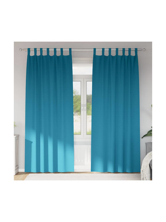 vidaXL Set Vorhänge Fenster mit Obere Registerkarte Türkis 140x245cm