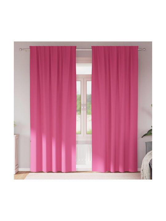 vidaXL Set Vorhänge mit Bleistiftfalten Rosa 140x245cm