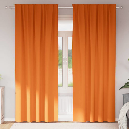 vidaXL Set Vorhänge mit Bleistiftfalten Orange 140x225cm