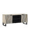 Sideboard made of Wood & Metal Λευκό Και Μαύρο 105x33.5x46cm