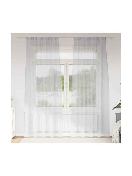vidaXL Set Perdele Cu Coafură Gri 140x225 Cm