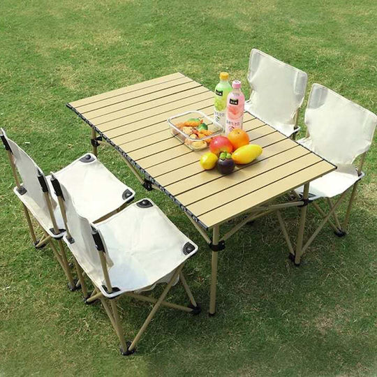 Summertiempo Metallic Camping Table Set Foldable