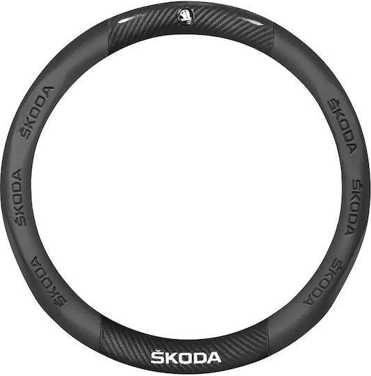 Universal Lenkradabdeckung Gummi Carbon Optik Skoda W17902-9 Schwarz