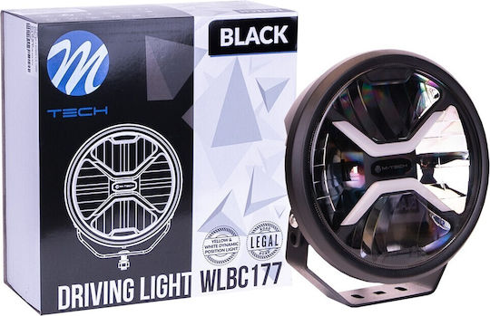 M-tech Round Driving Light Black Series LED 12-48V 80W 5,700K 11,000lm 220mm Mtech 1 Piece Wlbc177/mt