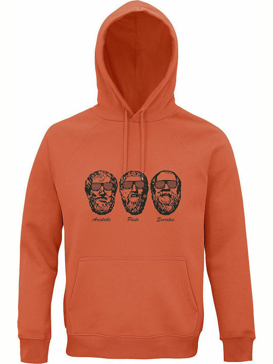 Unisex Bio-Kapuzenpulli "Griechische Philosophen Tragen Rayban" Süßes Orange
