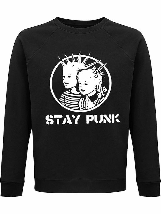 Sweatshirt Unisex Organic "stay Punk" Black
