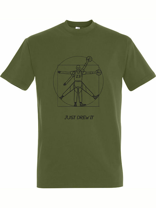 Tshirt Unisex "just Drew It Jordan" Light Army