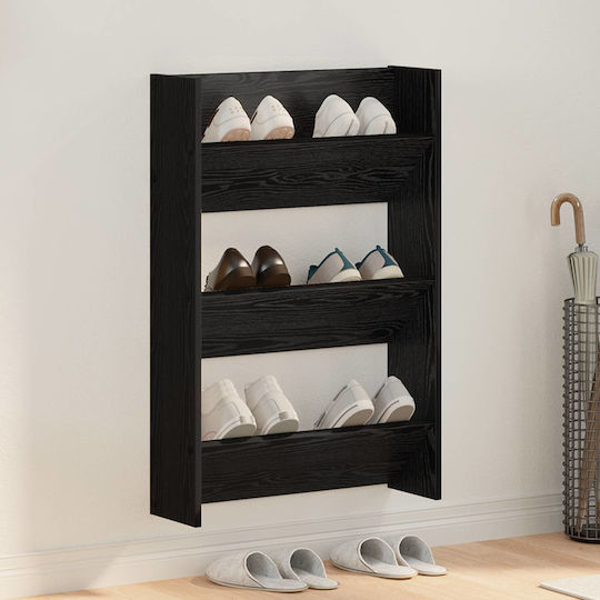 Dulapuri Pentru Pantofi Din Lemn Deschisă Neagră L60xA18xÎ60cm