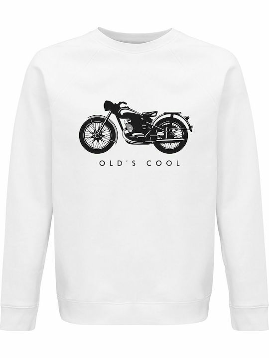 Unisex Bio-Baumwolle Sweatshirt "Old Is Cool" Weiß