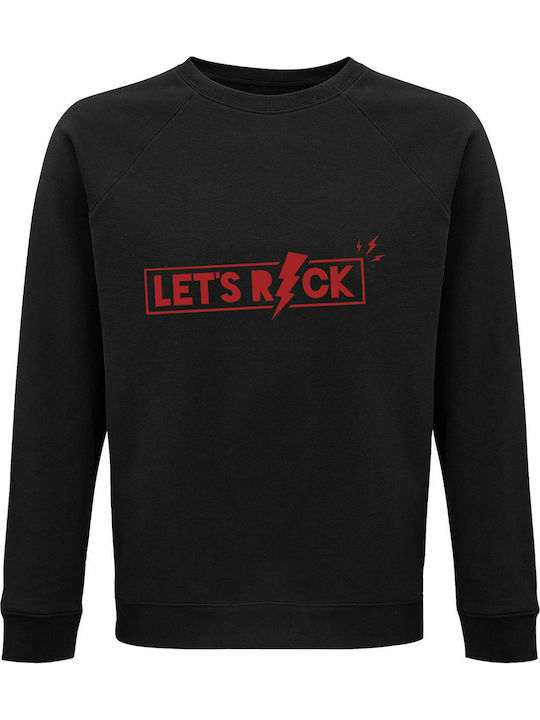 Sweatshirt Unisex Organic "let's Rock" Black