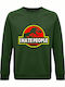 Sweatshirt Unisex Organic " I Hate People Dinosaur Jurassic Park " Dark Green