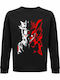 Unisex Bio-Baumwolle Naruto Shippuden Zwei Gesichter Bedrucktes Sweatshirt Schwarz