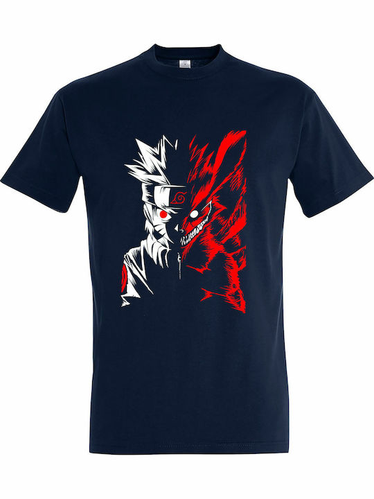 Унисекс T-shirt Наруто Шиппуден Две Лице Тъмносин