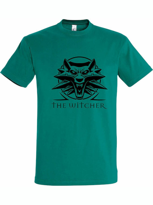 T-shirt Unisex " Witcher Wolf Logo " Emerald