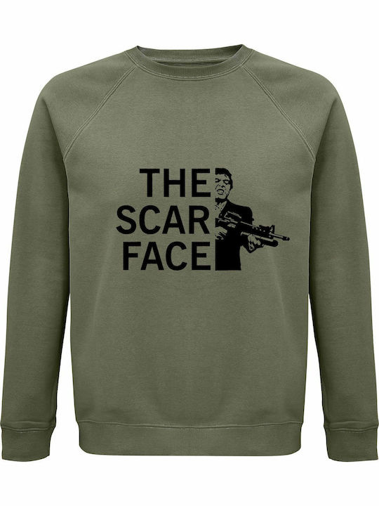 Sweatshirt Unisex Organic " Scarface " Khaki