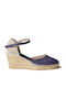 Women's Fabric Platform Espadrilles Blue
