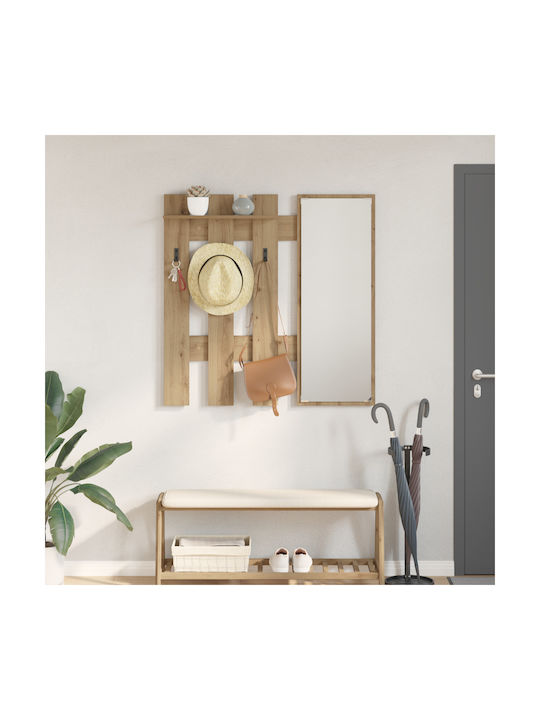vidaXL Wall Hanger Wooden Brown 100x10cm