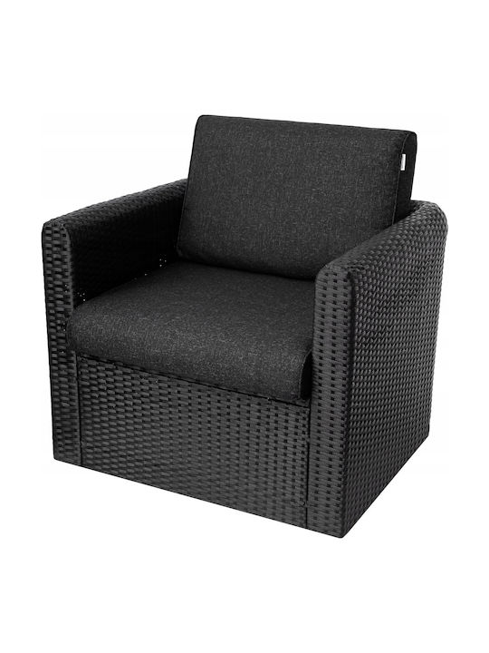 Garden Chair Cushion with Backrest Black