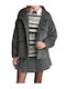 Women's Gray Peacoat with Zipper