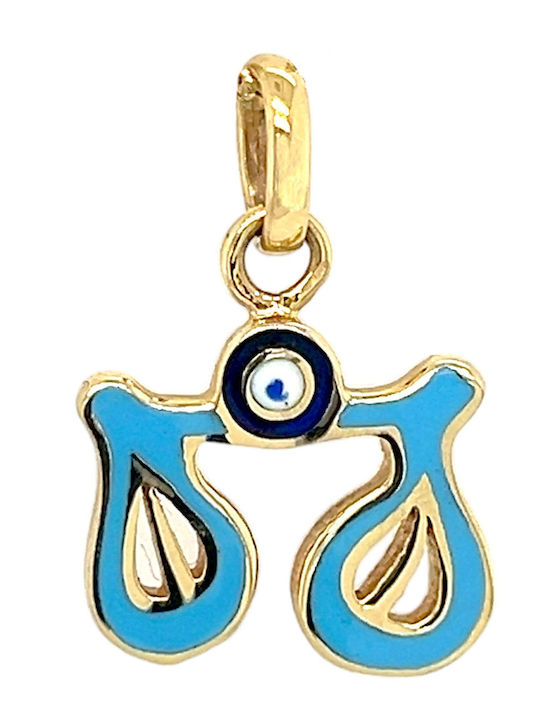 Xryseio Kids Pendant Zodiac Sign Libra in 14K Gold