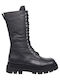 Act Shoes Γυναικεία Μποτάκια Δέρμα Martha Μαύρο 100